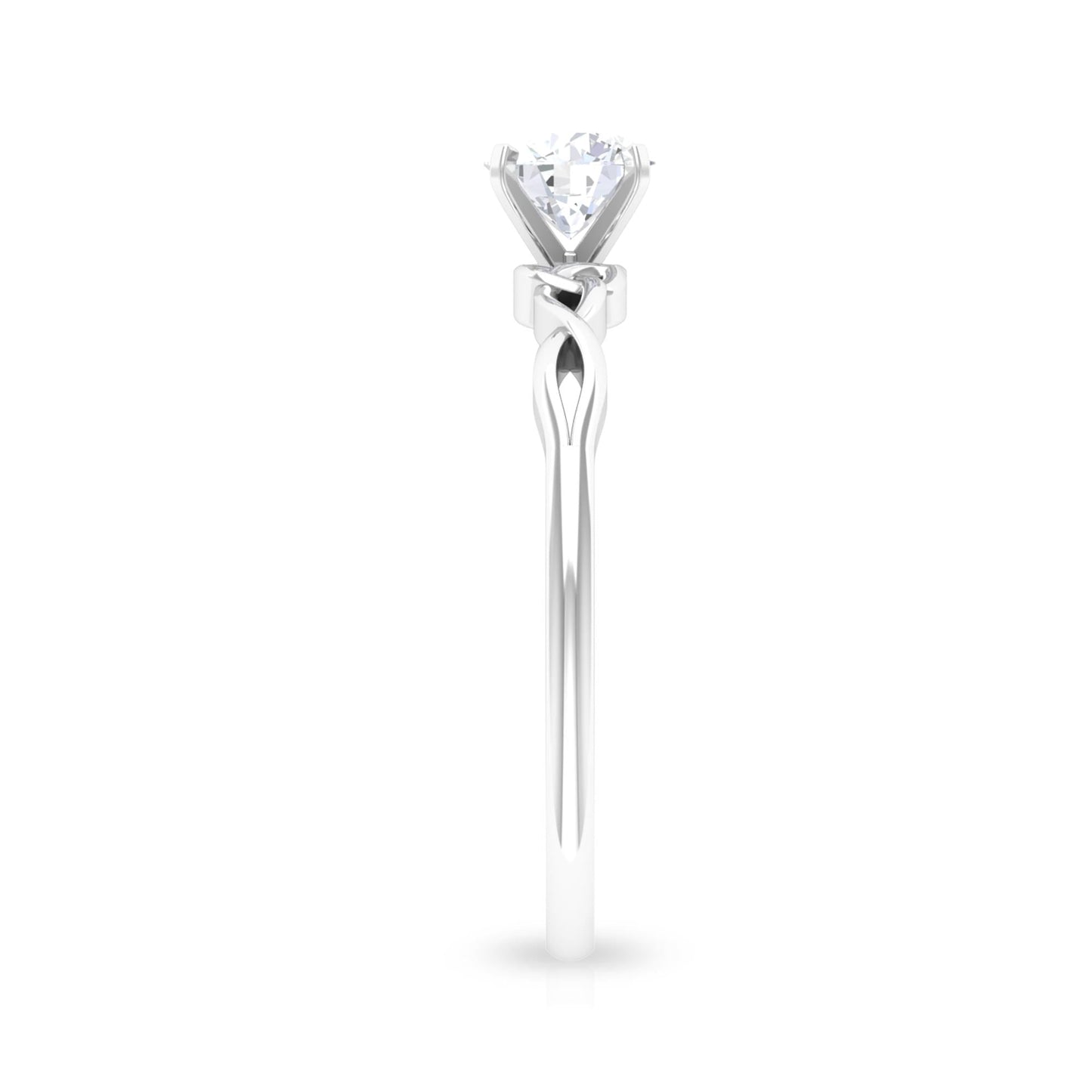 Round Moissanite Solitaire Celtic Promise Ring