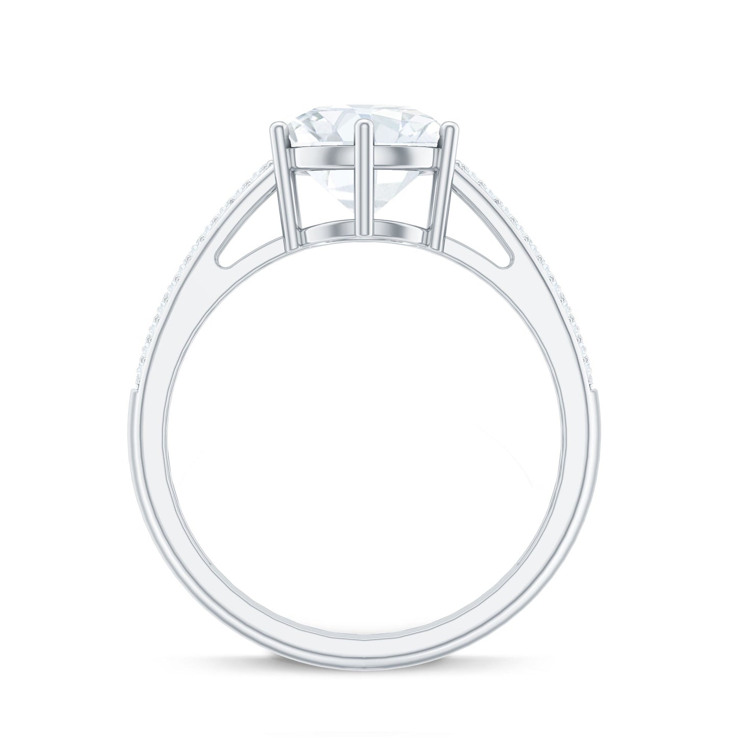 Certified Moissanite Side Stone Engagement Ring for Women
