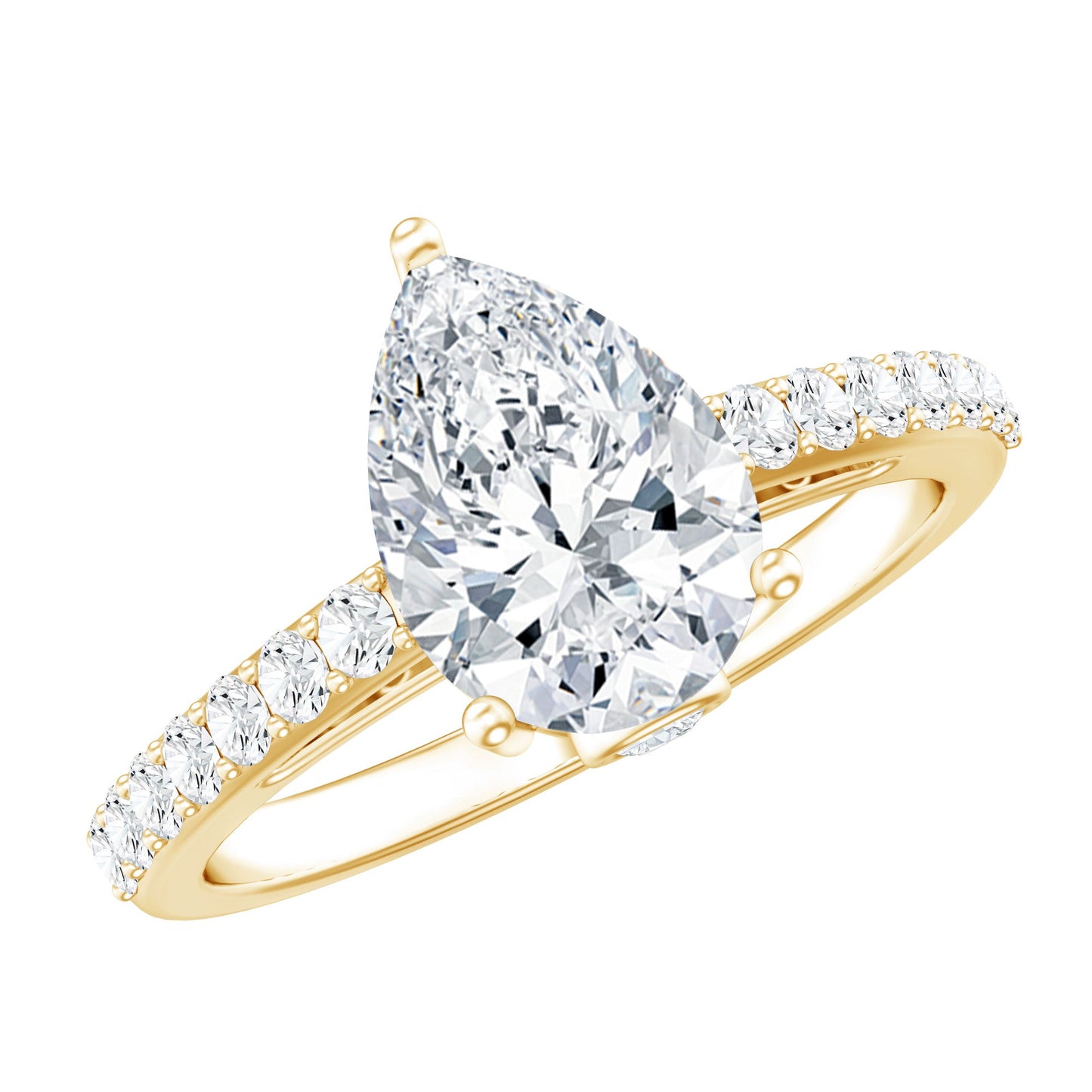 Certified 2.24 CT Moissanite Teardrop Engagement Ring For Her
