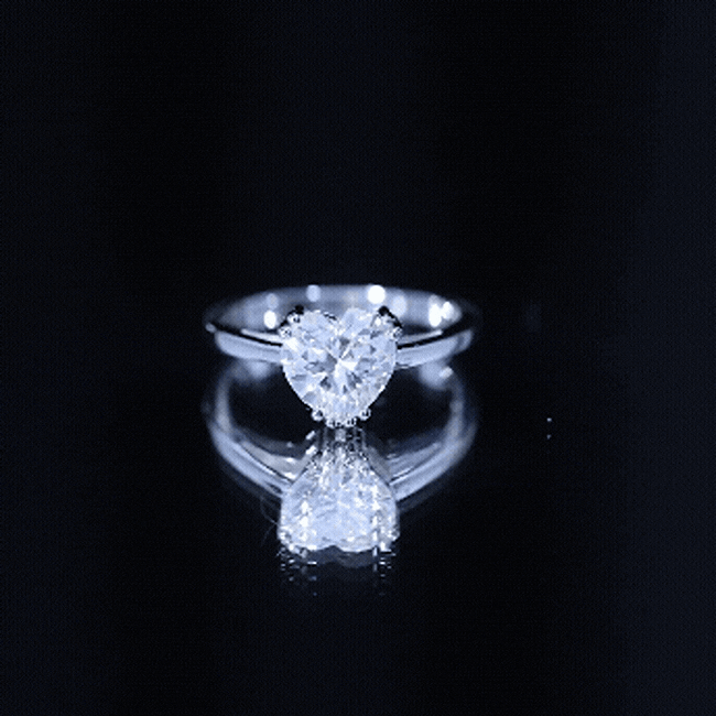 Certified Solitaire Moissanite Heart Engagement Ring For Women