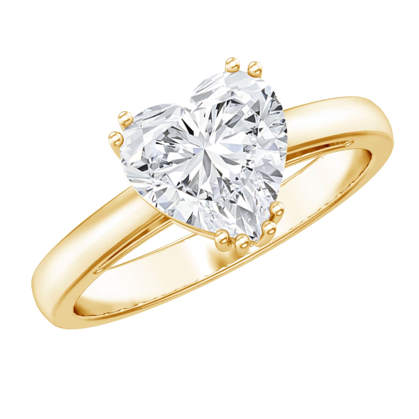Certified Solitaire Moissanite Heart Engagement Ring For Women