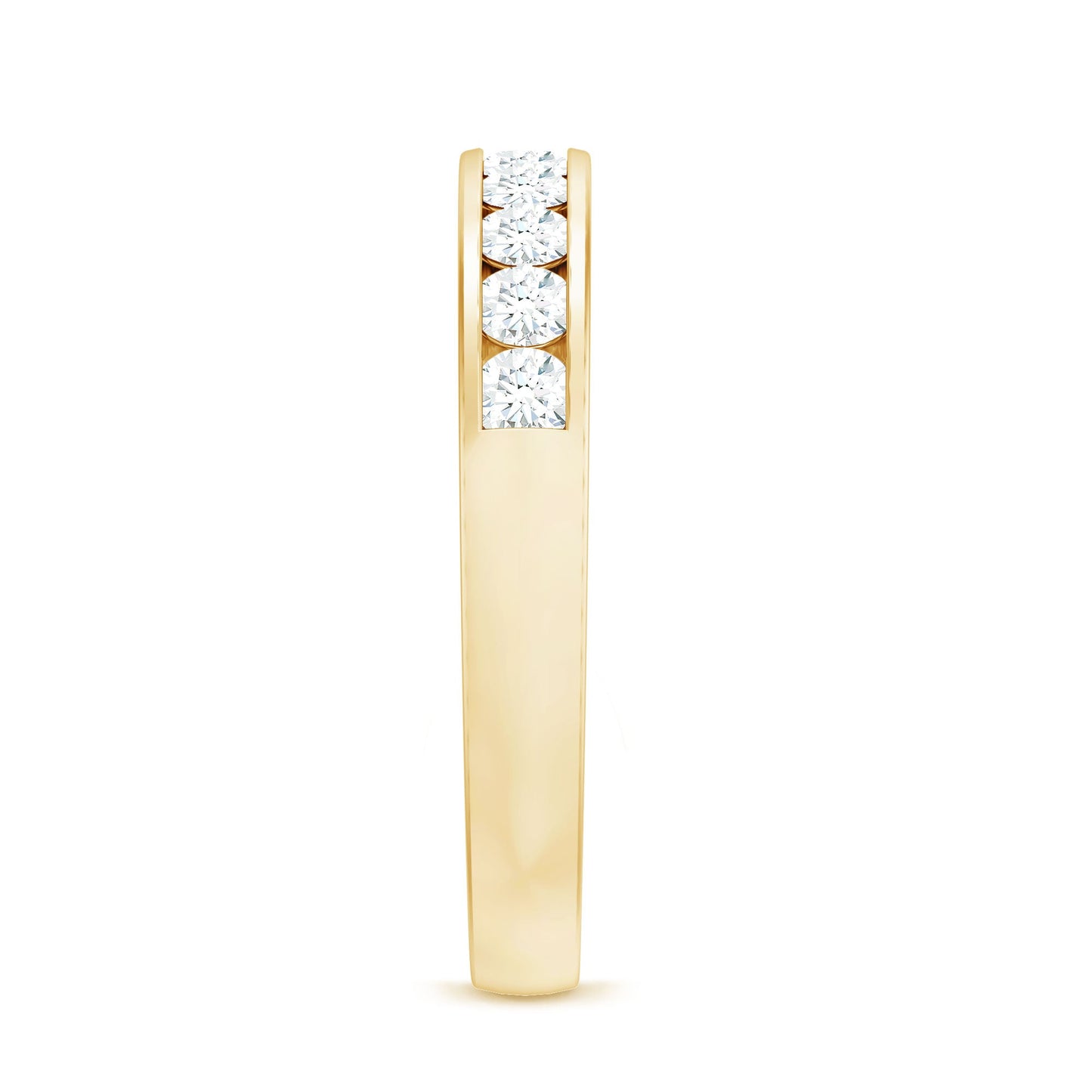 Channel Set Moissanite Half Eternity Band Ring