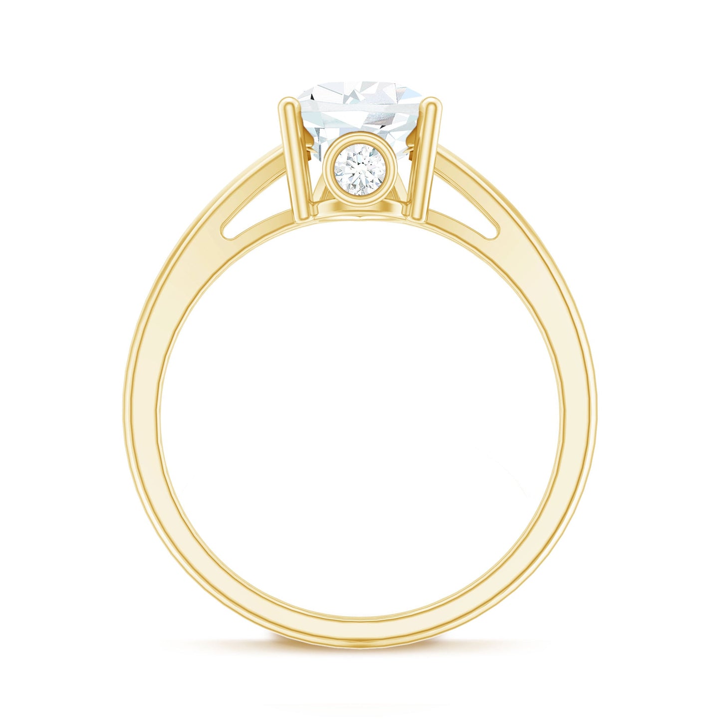 Pear Shaped Moissanite Split Shank Engagement Ring