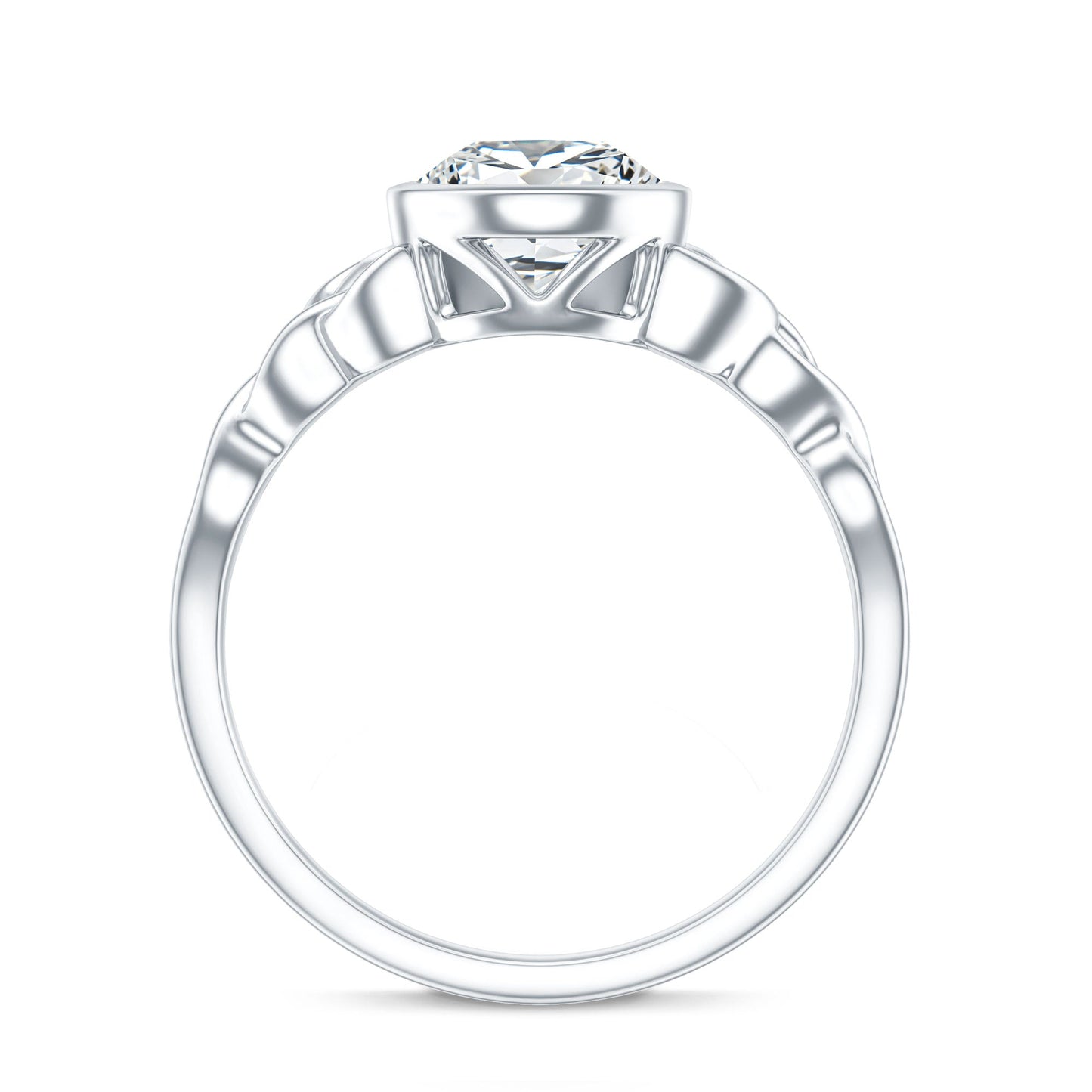 2.2 Carat Pear Shape Moissanite Celtic Knot Engagement Ring
