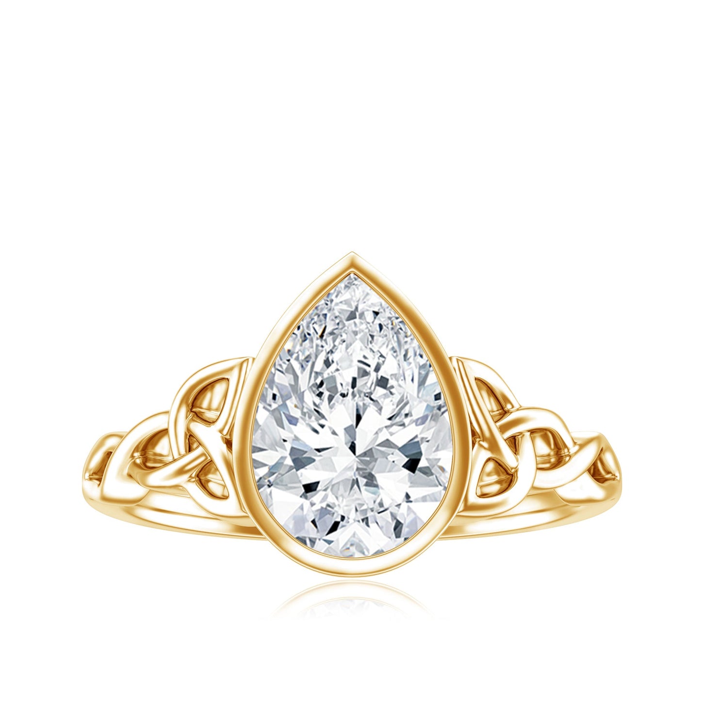 2.2 Carat Pear Shape Moissanite Celtic Knot Engagement Ring