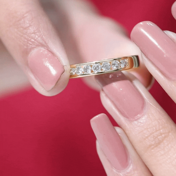 Diamond Seven Stone Band Ring in Channel Setting