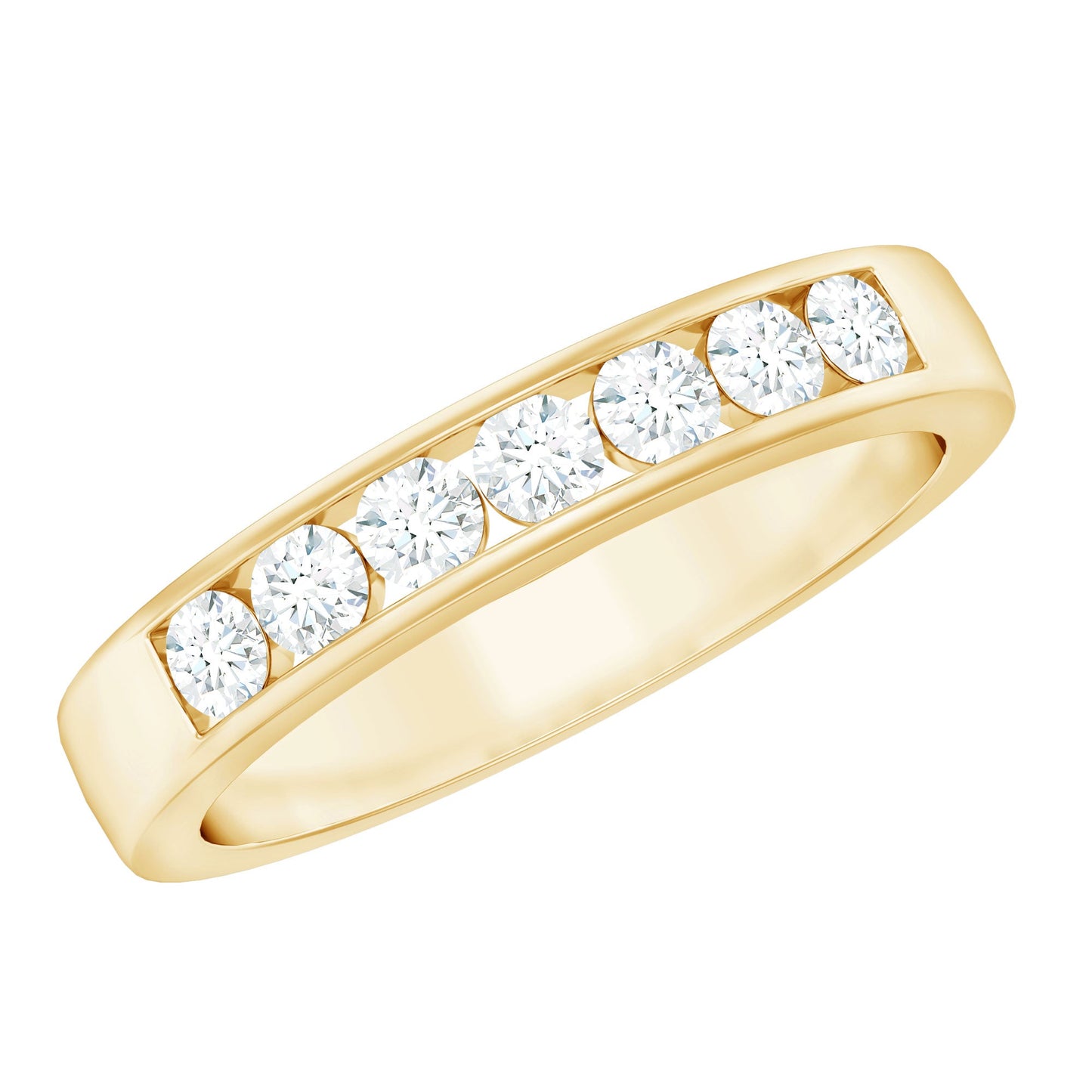 Diamond Seven Stone Band Ring in Channel Setting