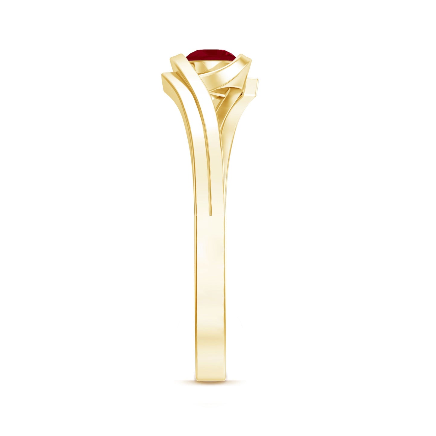 Natural Red Ruby Promise Ring with Bypass Shank