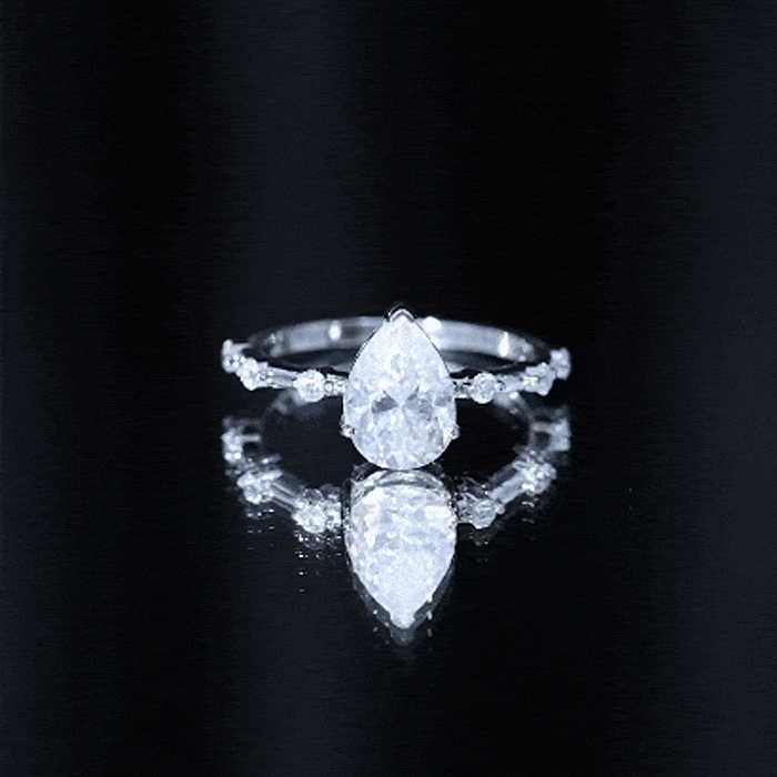 Pear Shaped Moissanite Big Engagement Ring For Women