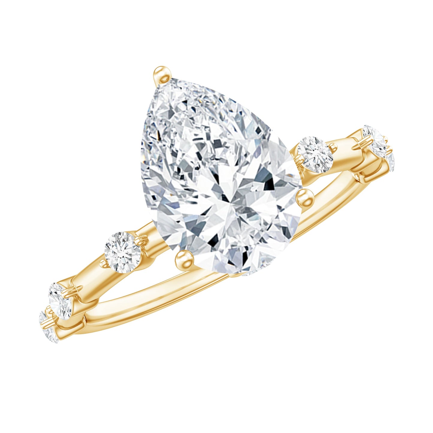 Pear Shaped Moissanite Big Engagement Ring For Women