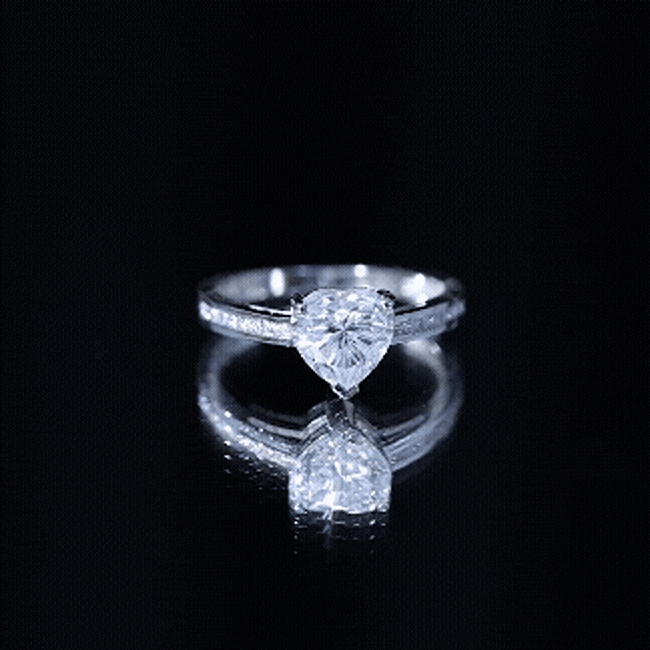 Moissanite 2 Carat Heart Engagement Ring with Side Stones
