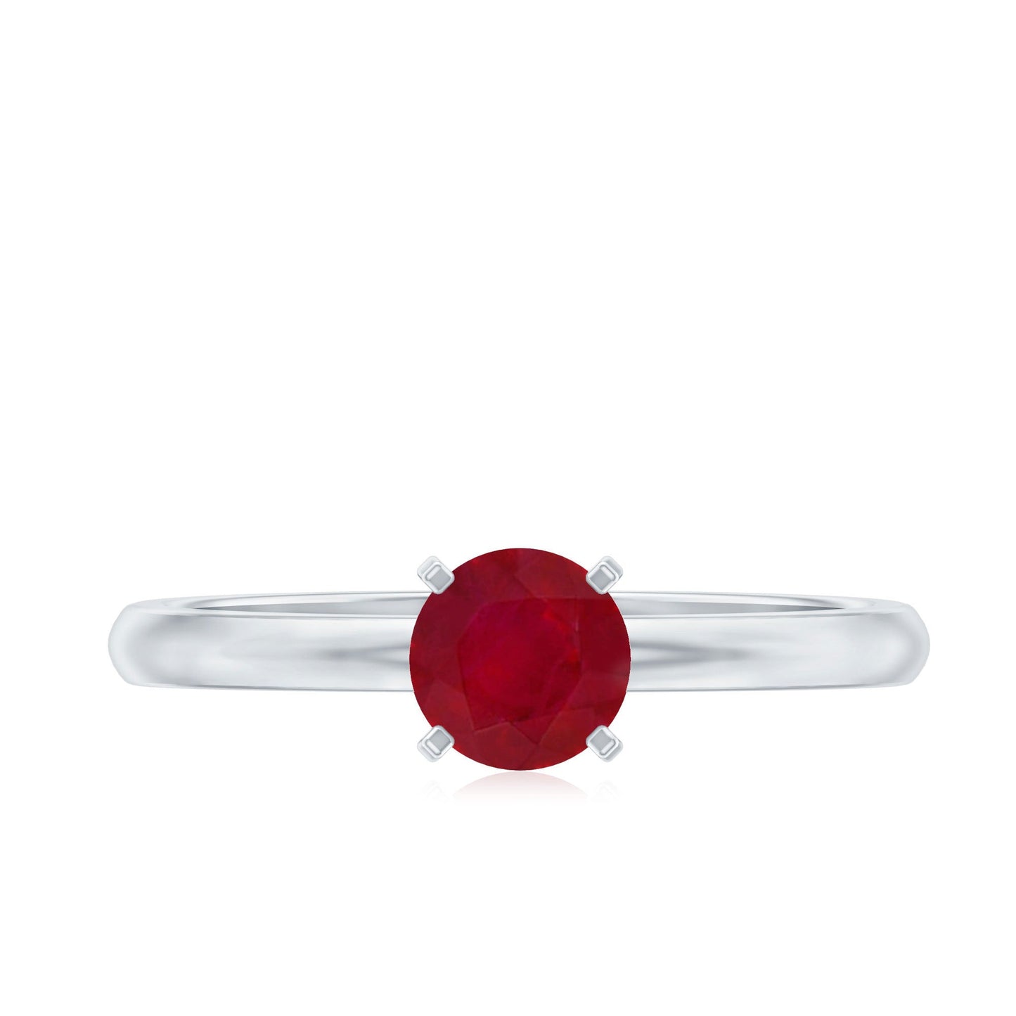 0.6 Carat July Birthstone Ruby Solitaire Ring in Peg Head Setting