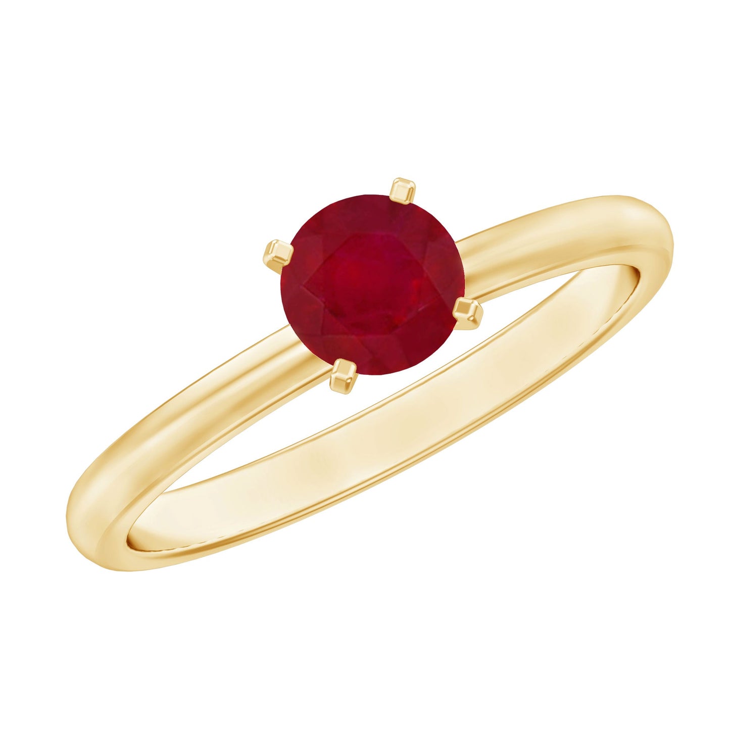 0.6 Carat July Birthstone Ruby Solitaire Ring in Peg Head Setting