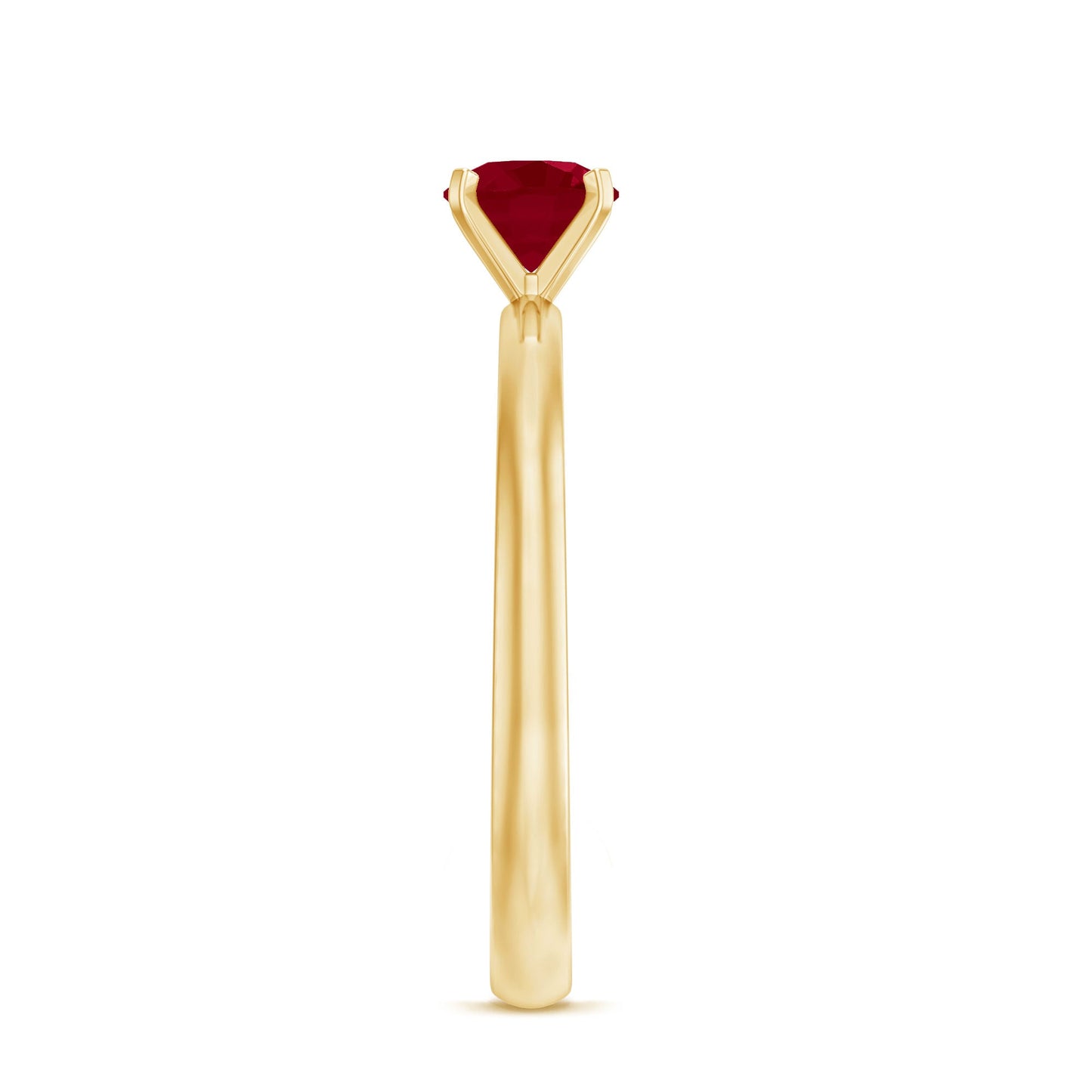 0.6 Carat July Birthstone Ruby Solitaire Ring in Peg Head Setting