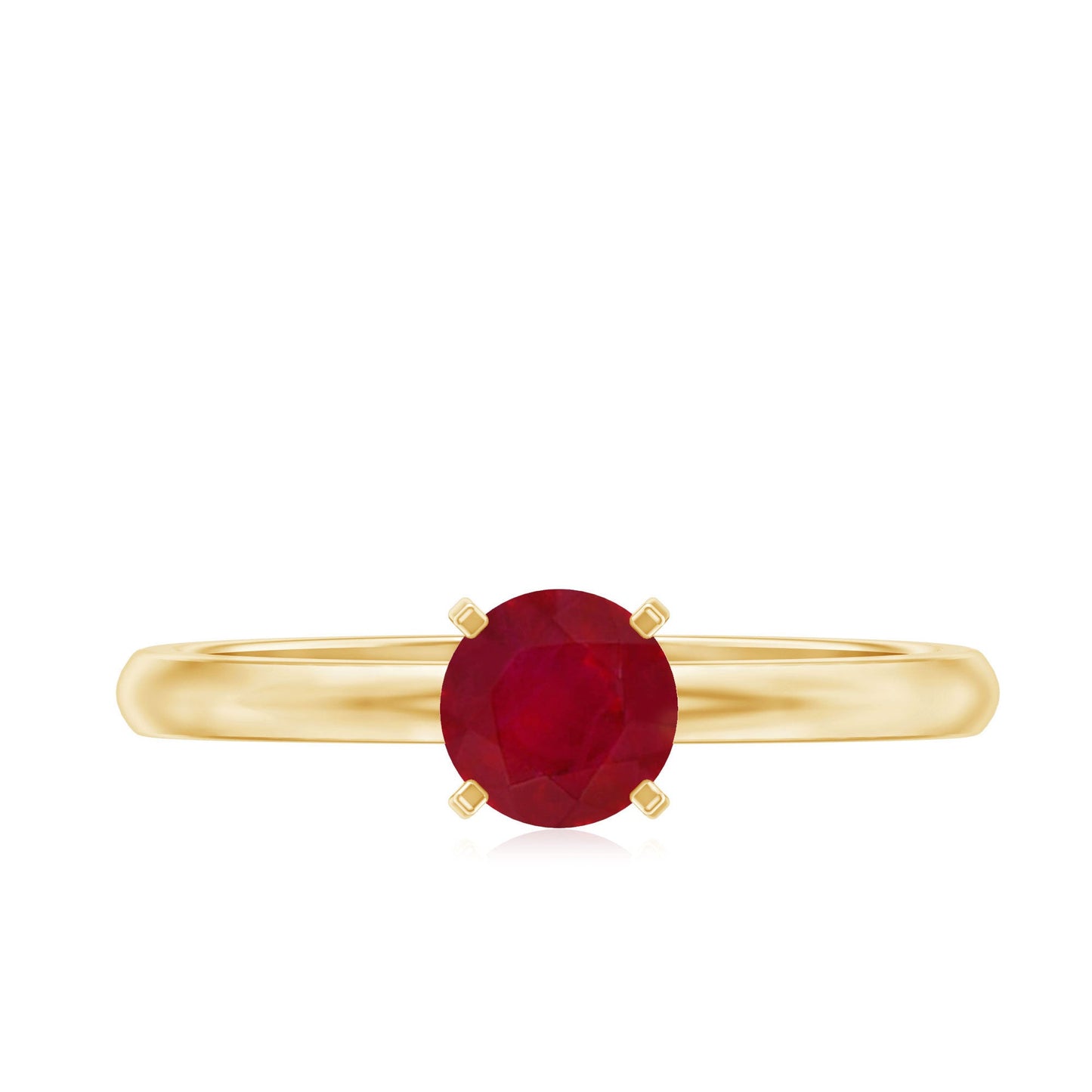 0.6 Carat July Birthstone Ruby Solitaire Ring in Peg Head Setting