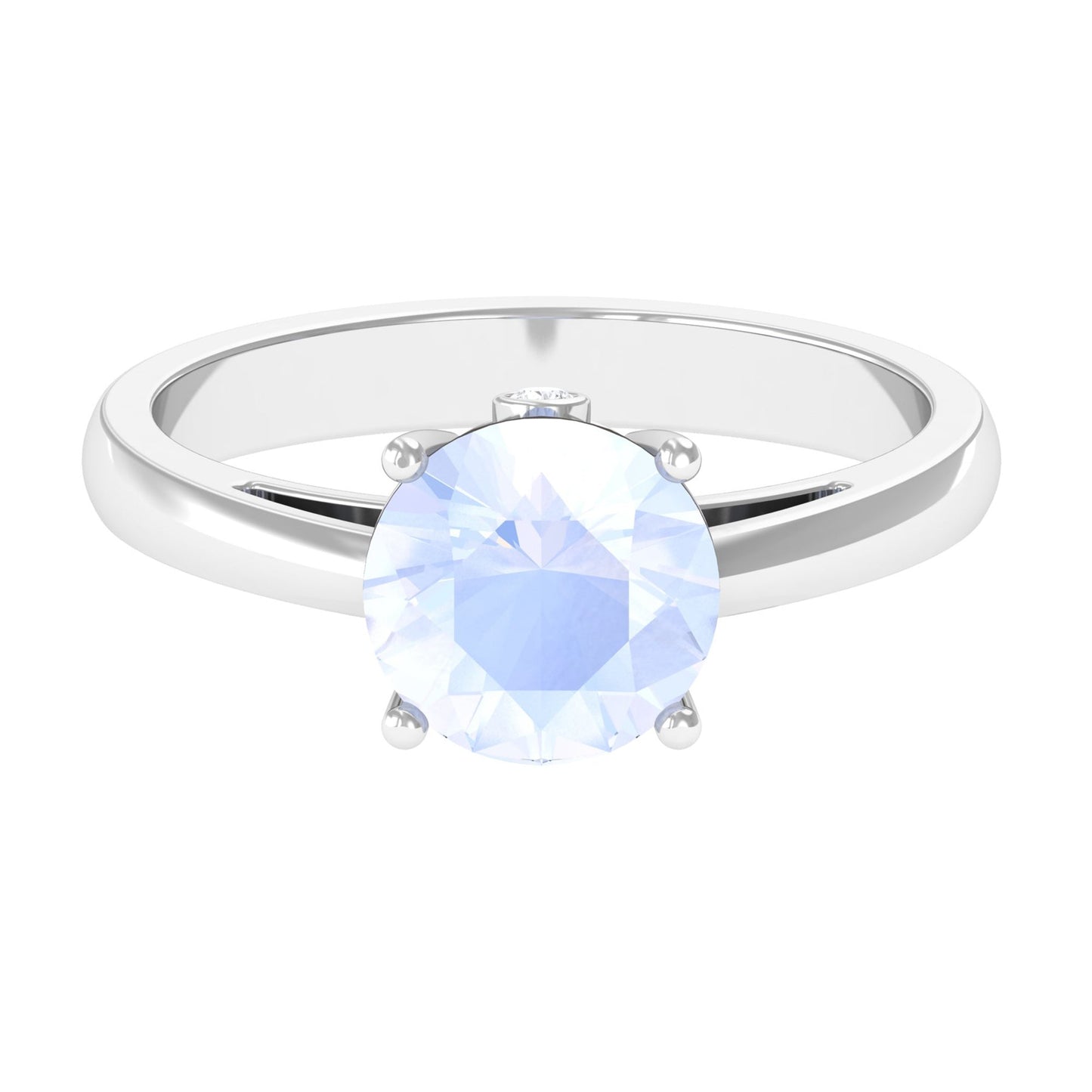 1 Ctw Round Moonstone Solitaire Engagement Ring
