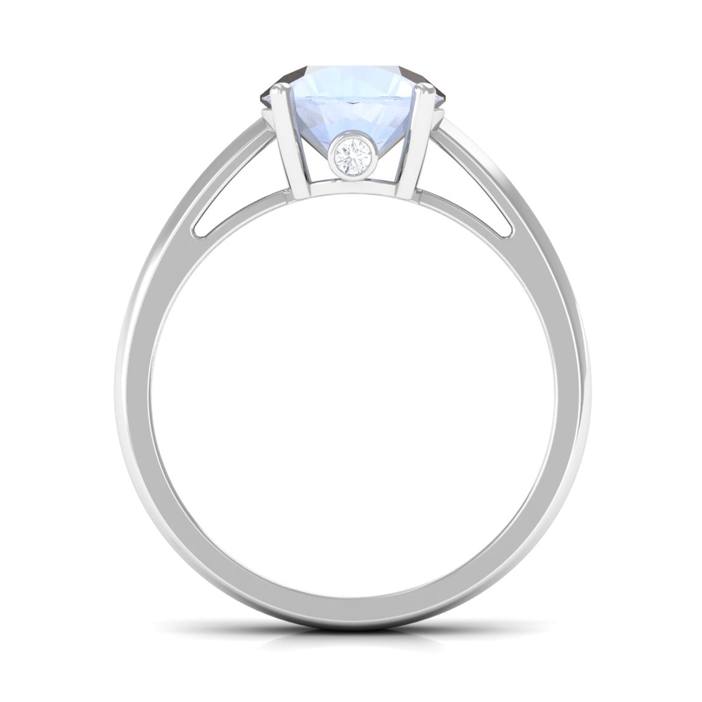 1 Ctw Round Moonstone Solitaire Engagement Ring