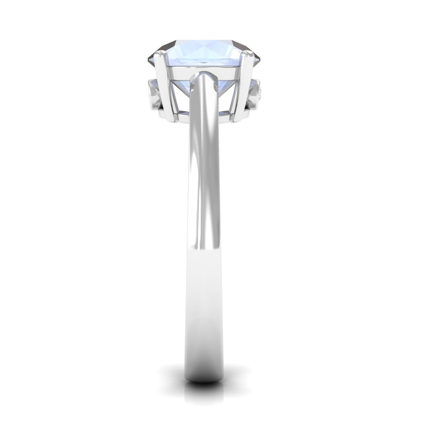 1 Ctw Round Moonstone Solitaire Engagement Ring