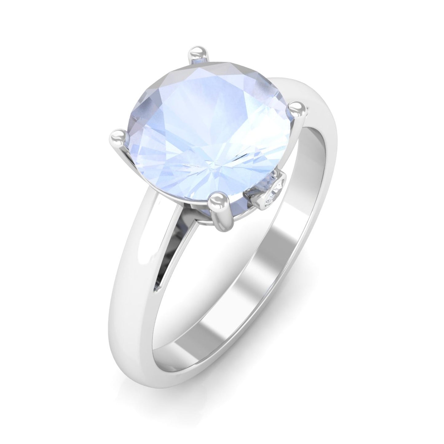 1 Ctw Round Moonstone Solitaire Engagement Ring