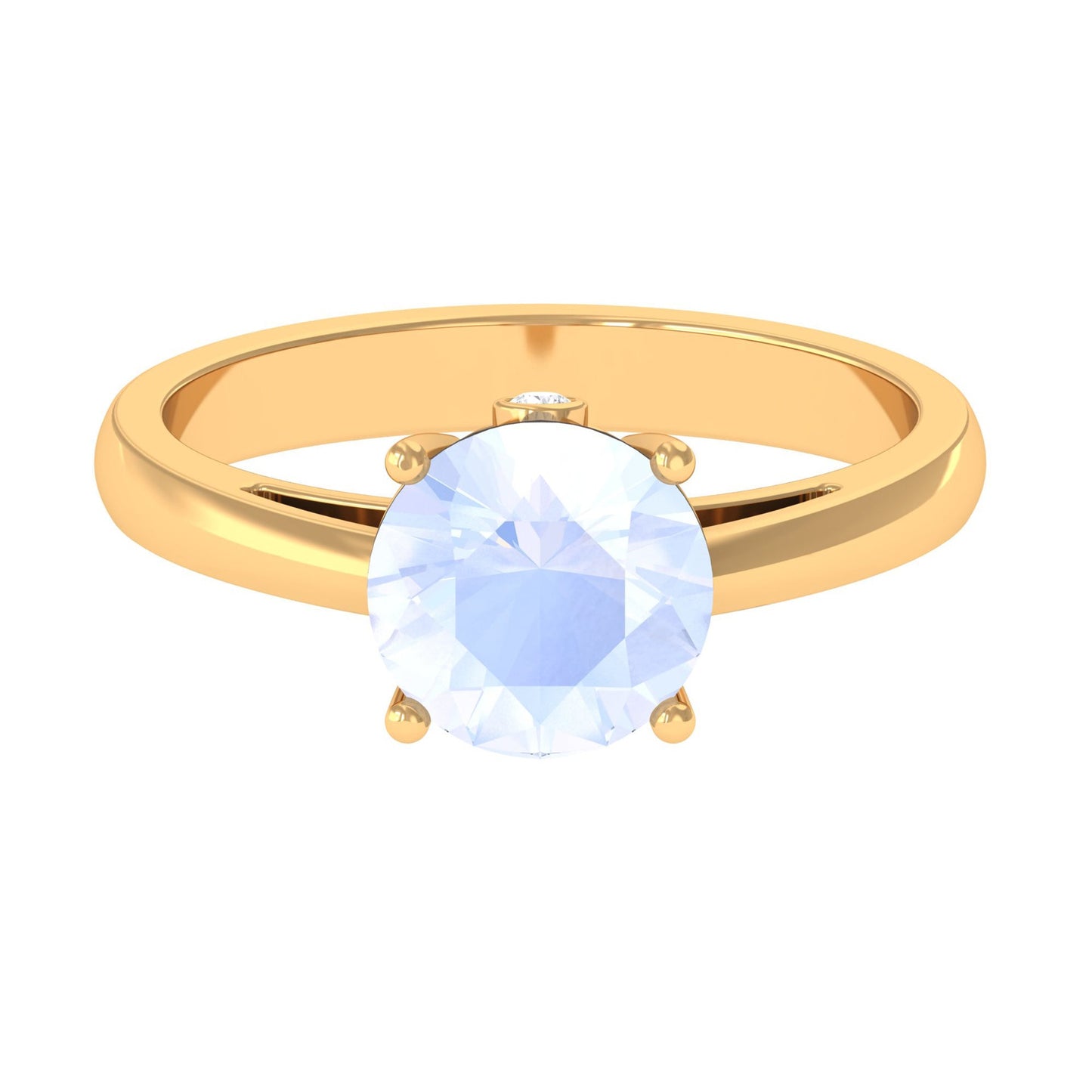 1 Ctw Round Moonstone Solitaire Engagement Ring