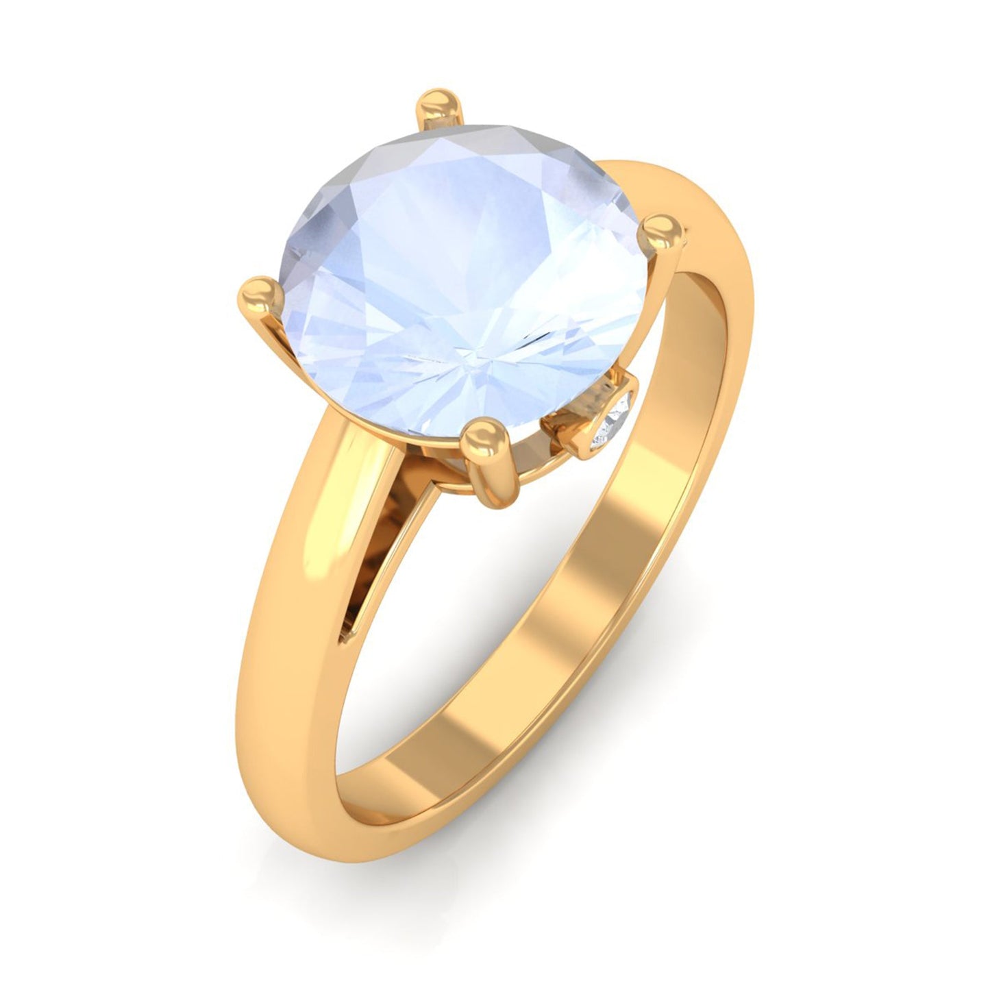 1 Ctw Round Moonstone Solitaire Engagement Ring