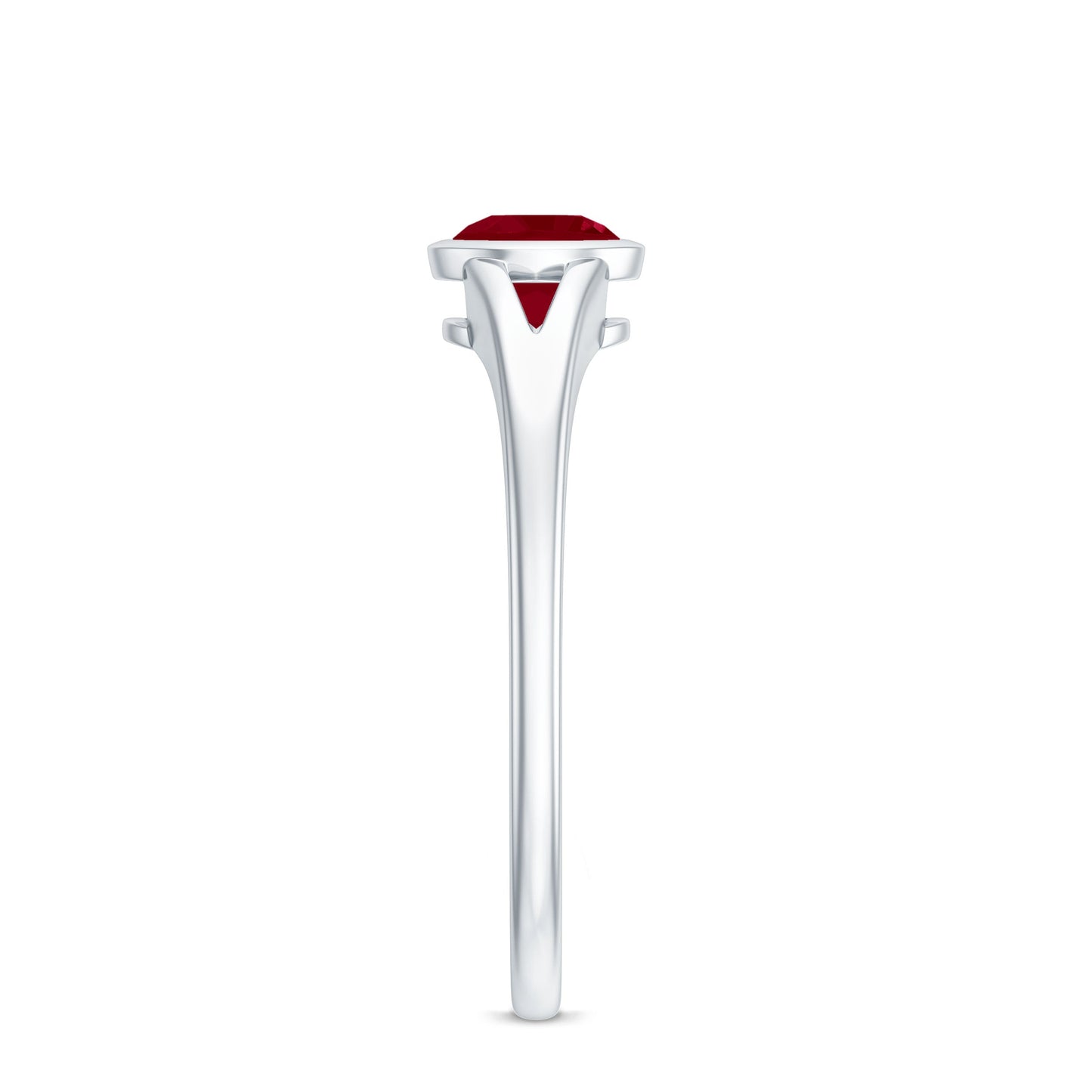 Natural 0.6 Carat Ruby Promise Ring with Split Shank