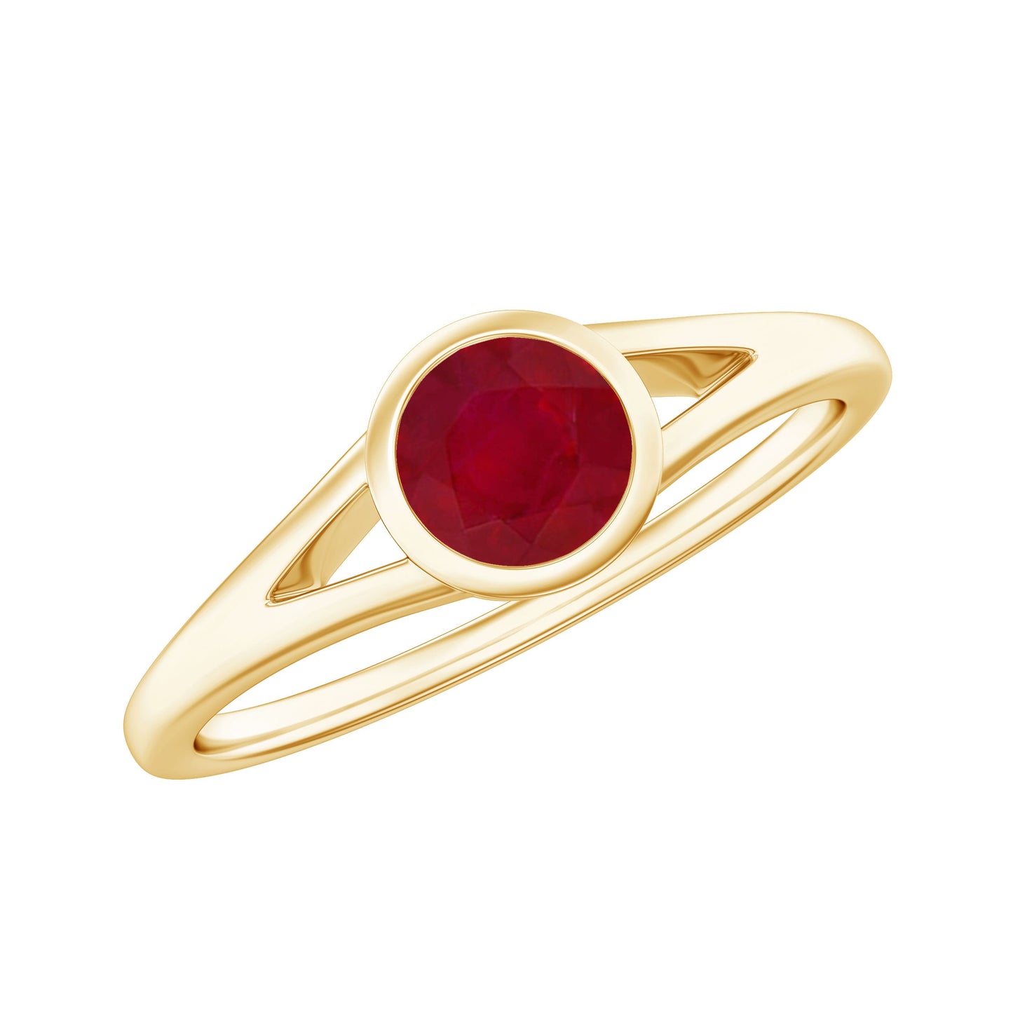 Natural 0.6 Carat Ruby Promise Ring with Split Shank