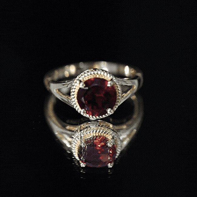 2.3 Carat Solitaire Garnet Engagement Ring with Split Shank