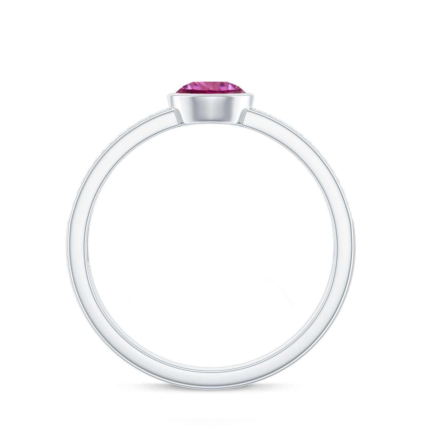 0.4 Carat Solitaire Pink Tourmaline and Diamond Engagement Ring