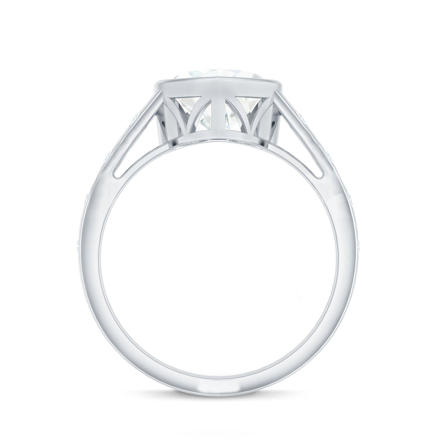 Heart Shape Moissanite Bezel Set Engagement Ring