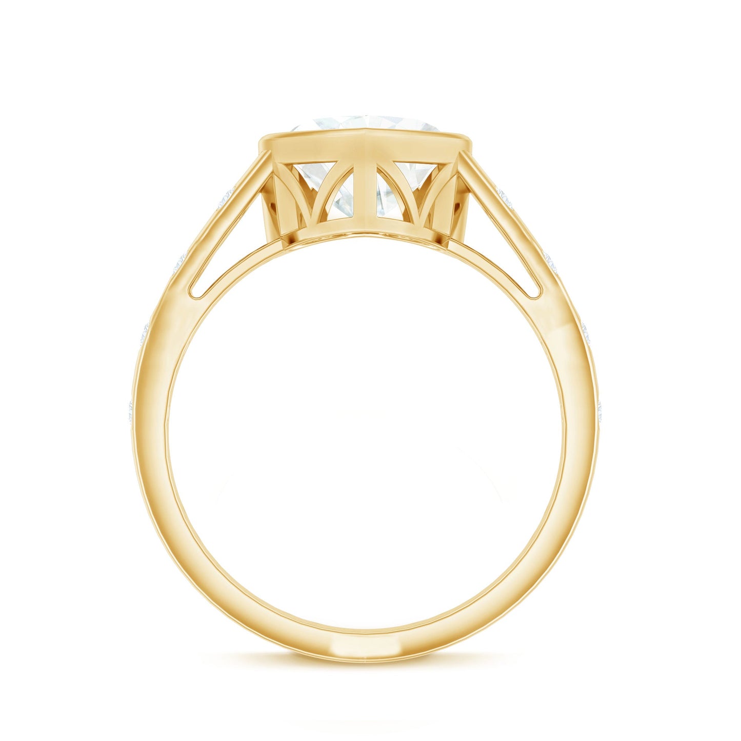 Heart Shape Moissanite Bezel Set Engagement Ring