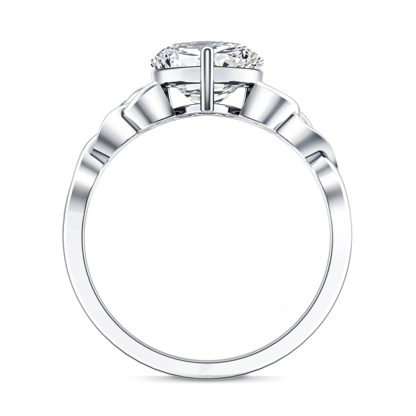 Heart Shaped Moissanite Celtic Engagement Ring
