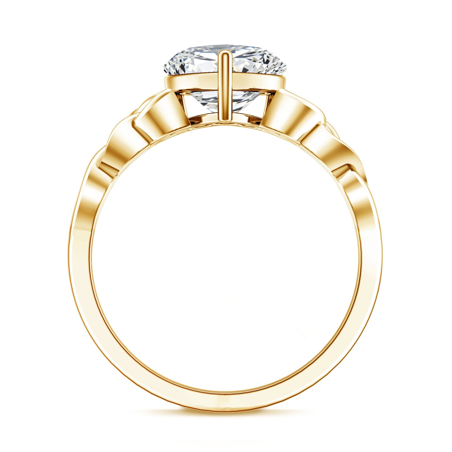 Heart Shaped Moissanite Celtic Engagement Ring