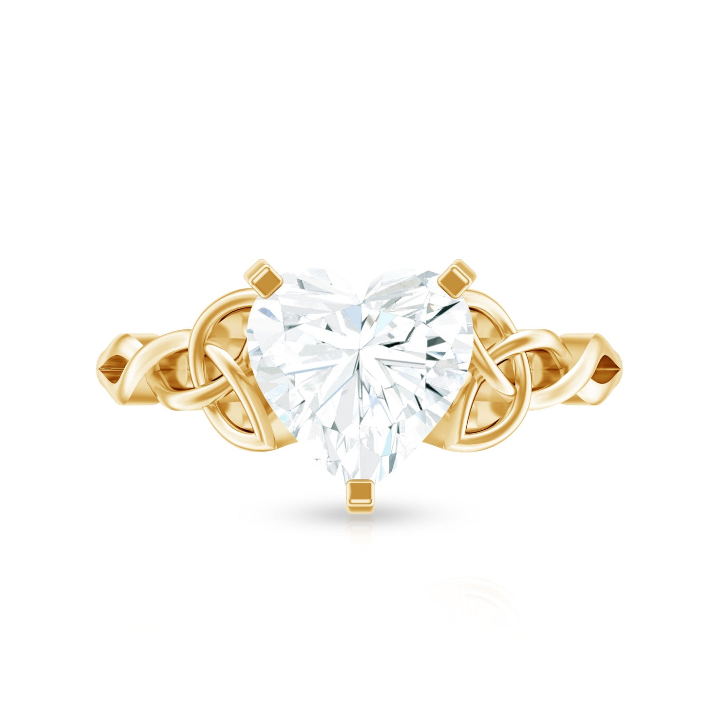 2 CT Heart Shaped Moissanite Celtic Knot Engagement Ring