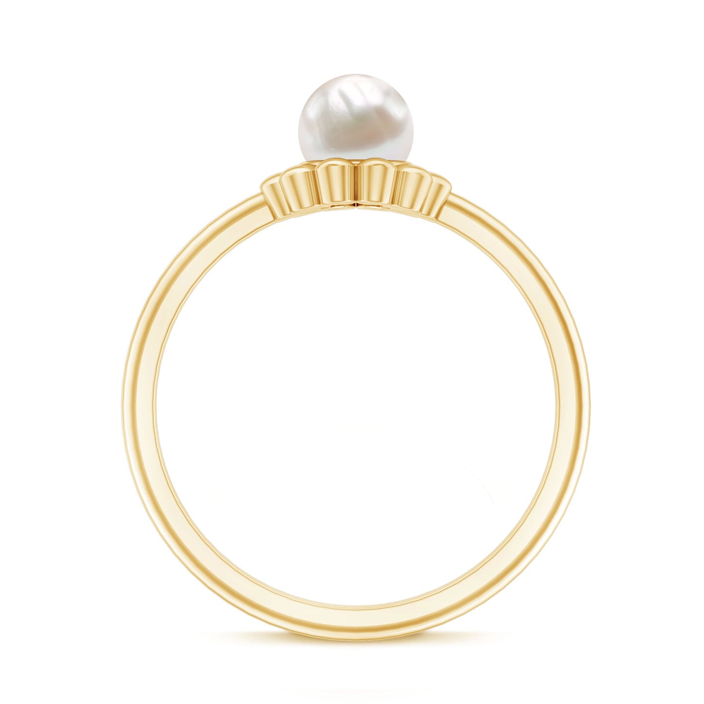 2 Carat Solitaire Freshwater Cultured Pearl Flower Ring