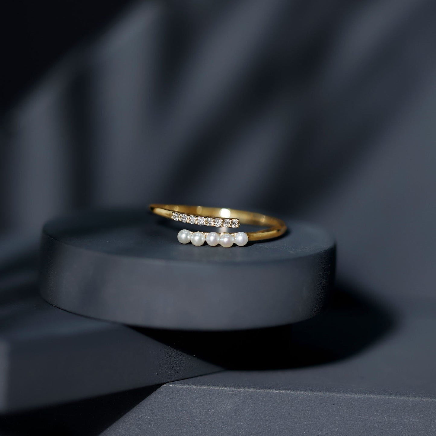 Cultured Freshwater Pearl Diamond Wrap Ring for Women