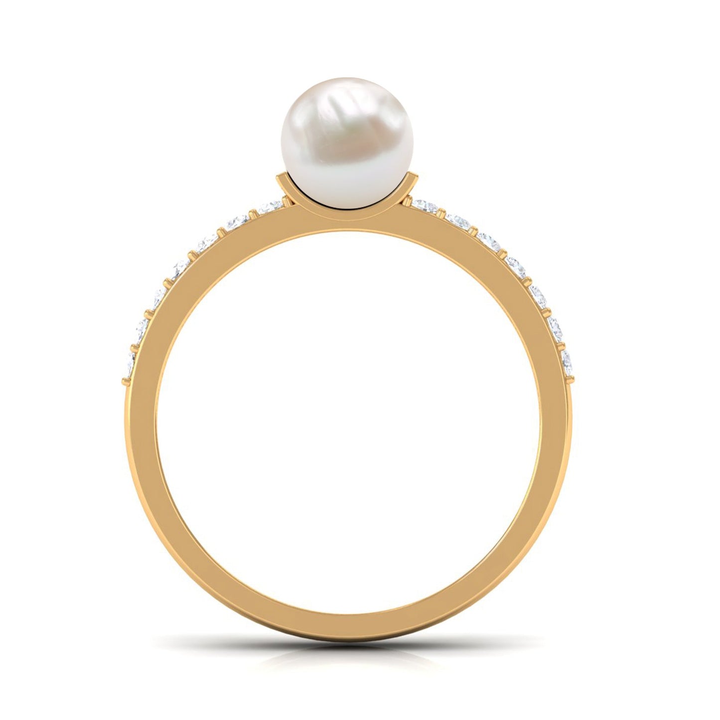 2.2 Carat Freshwater Pearl Engagement Ring with Diamond