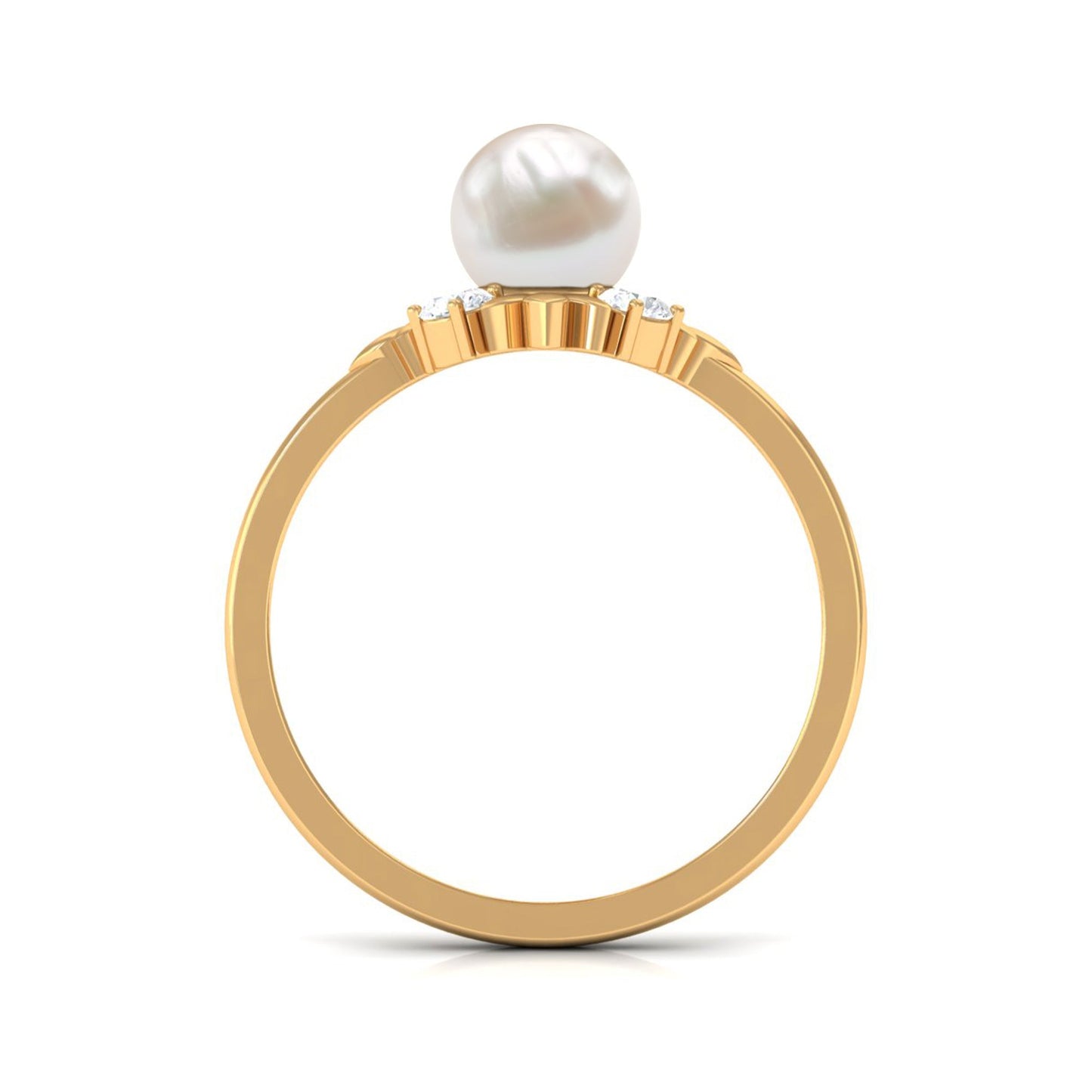 Nature Inspired 2.2 Carat Freshwater Pearl Engagement Ring with Diamond