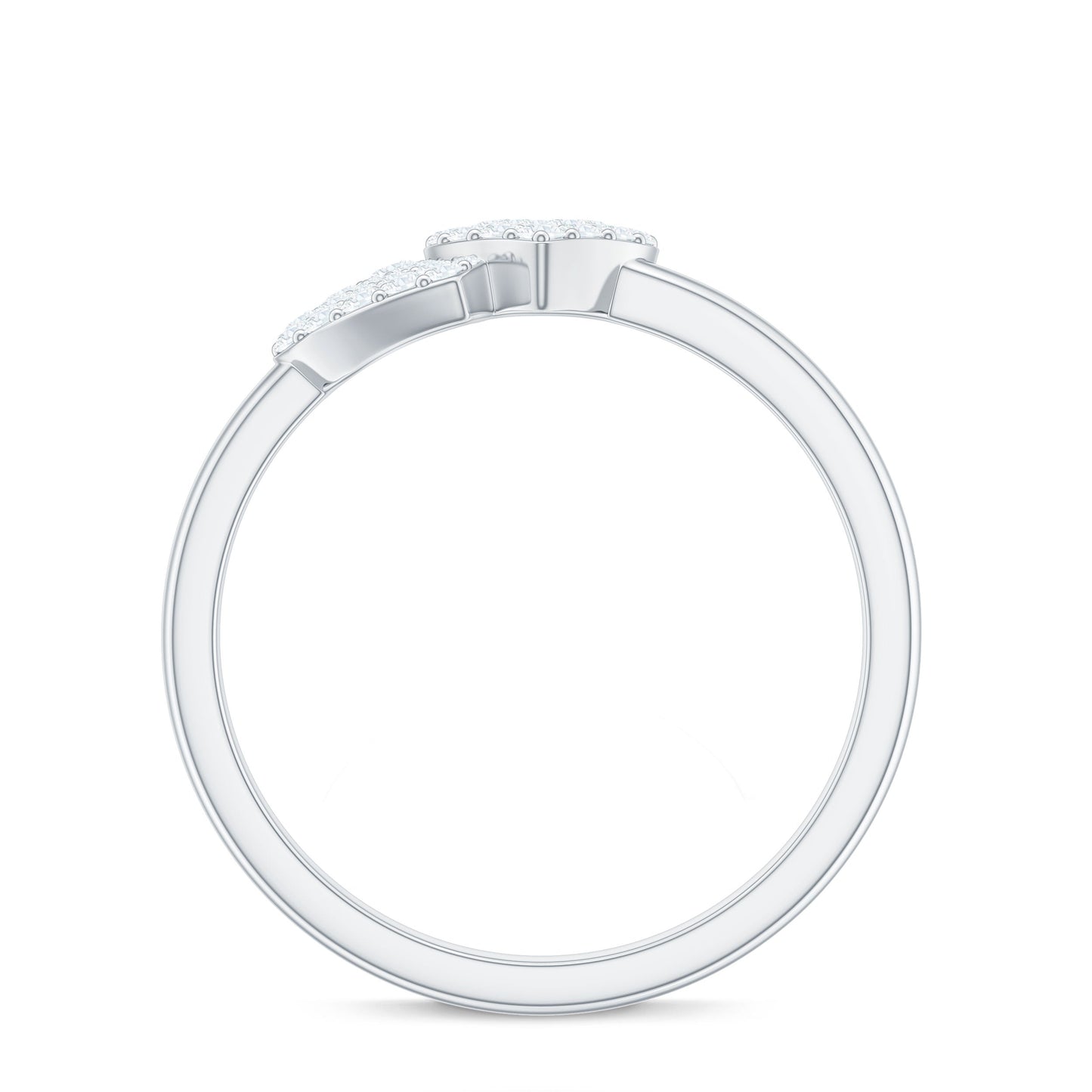 Natural Diamond Double Heart Ring for Promise