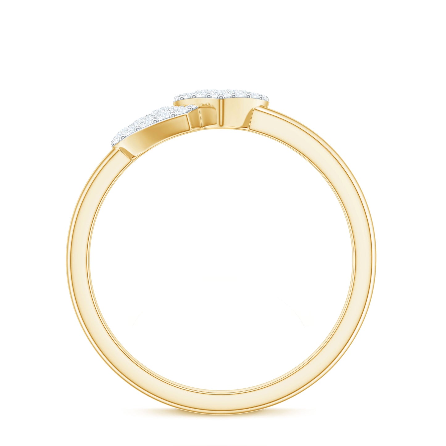Natural Diamond Double Heart Ring for Promise