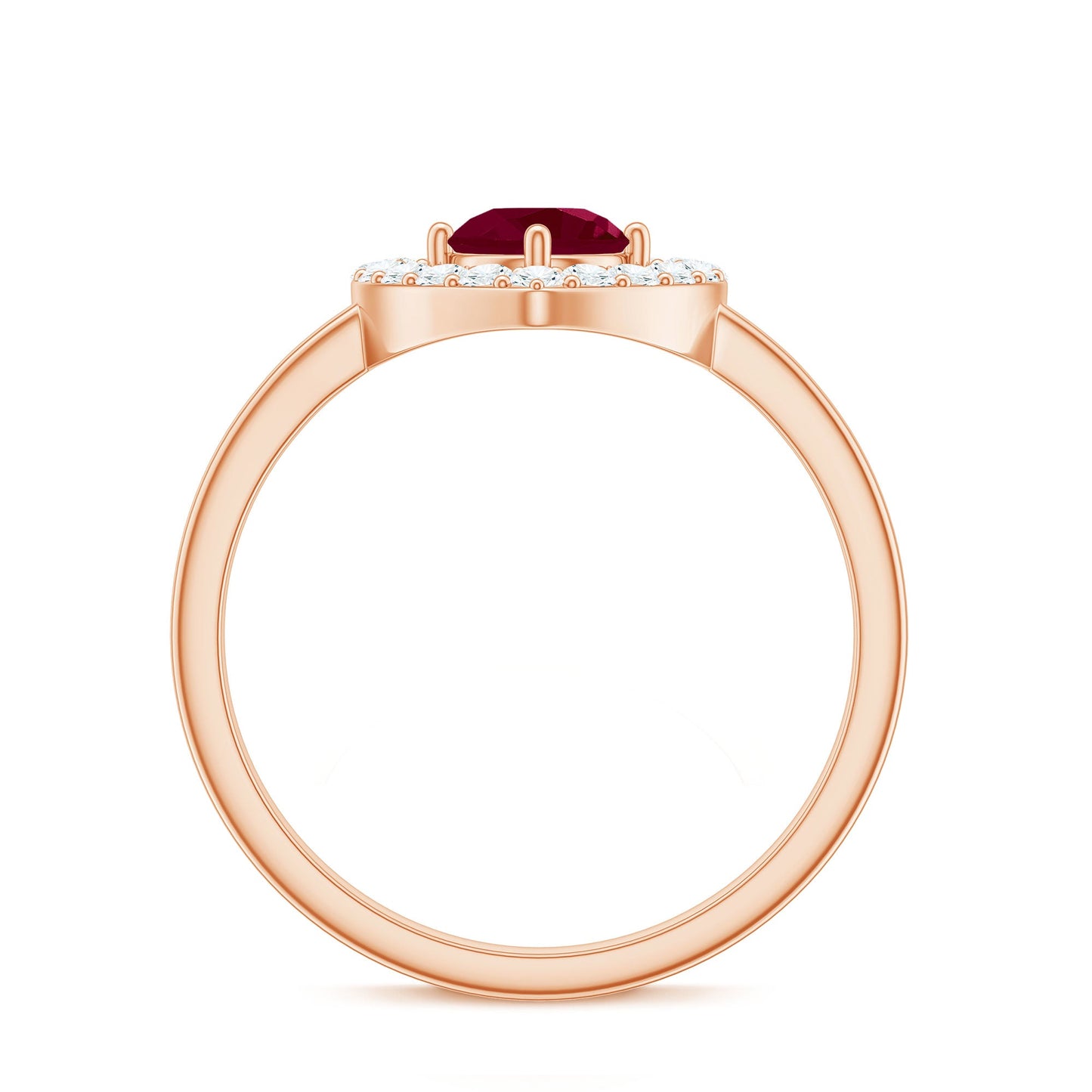 Natural 0.6 Carat Ruby Diamond Heart Engagement Ring for Women