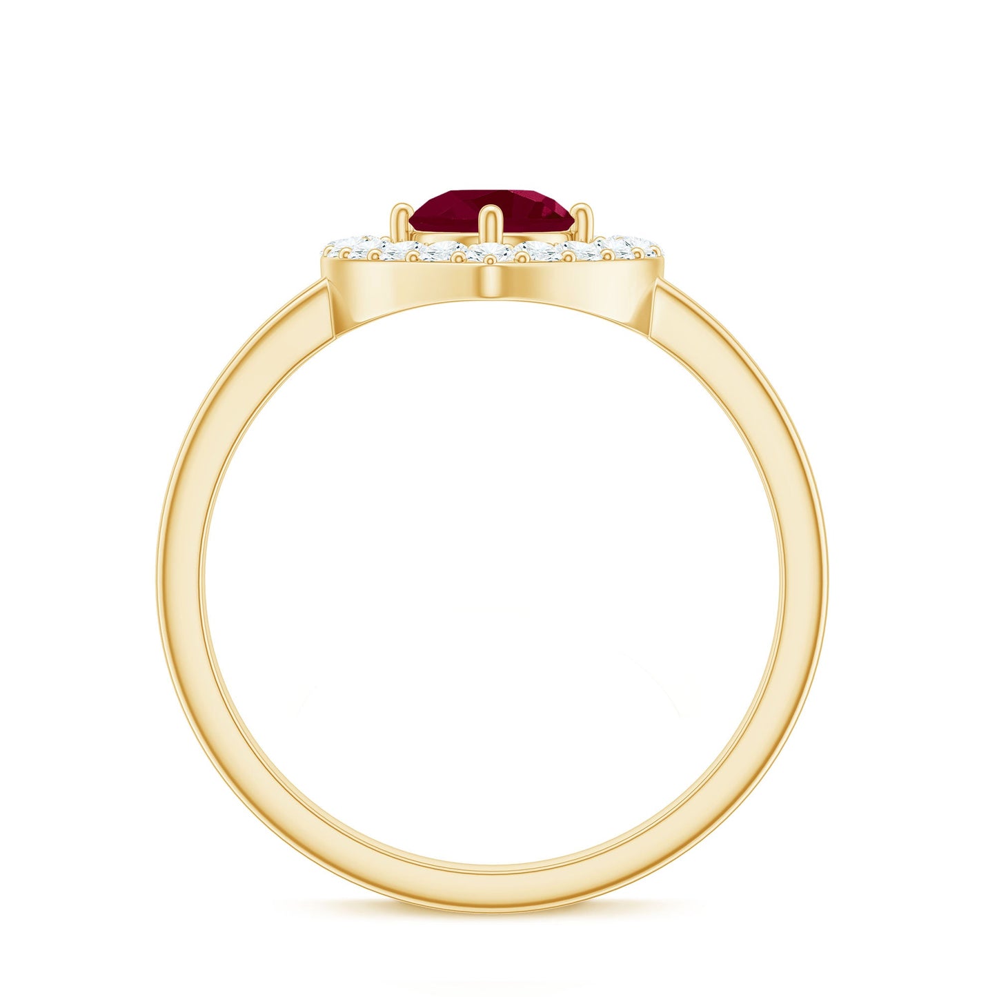Natural 0.6 Carat Ruby Diamond Heart Engagement Ring for Women
