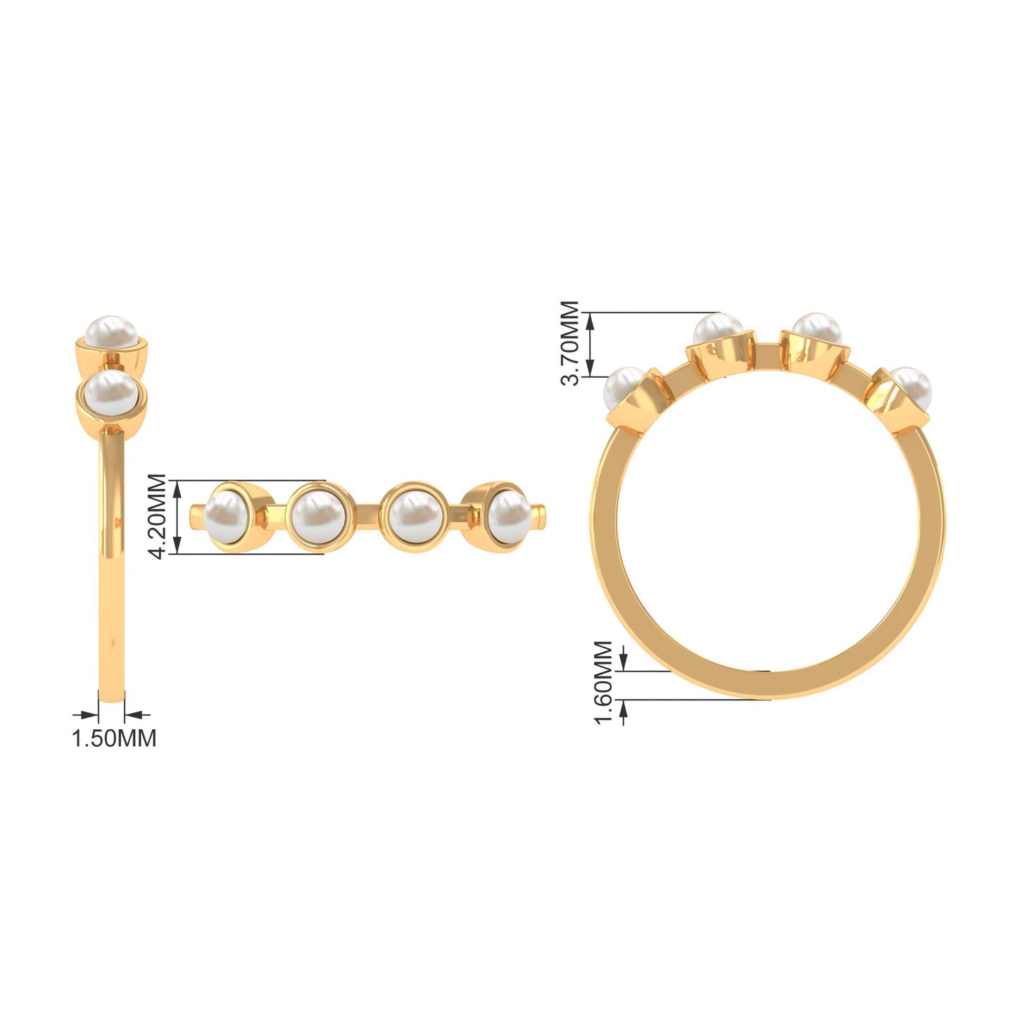 Cultured Freshwater Pearl Promise Ring for Women
