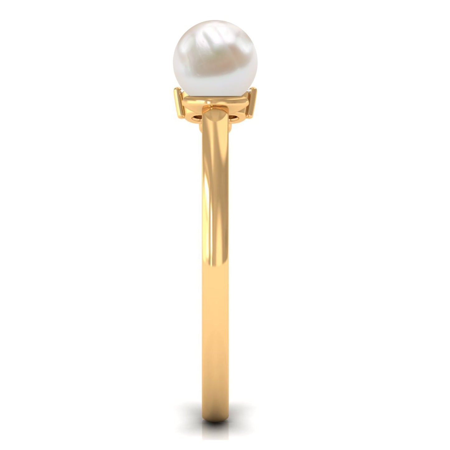 Cultured 2 Carat Freshwater Pearl Promise Ring with Diamond