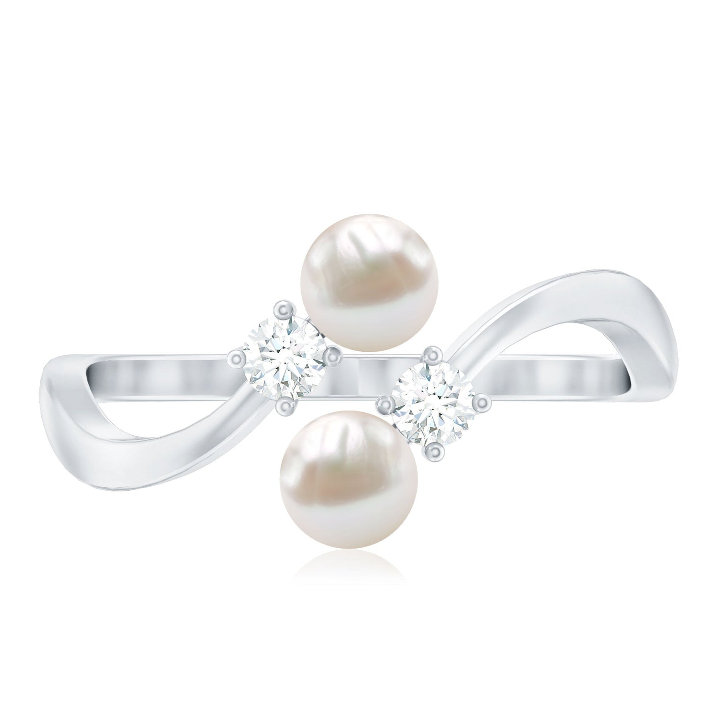Freshwater Pearl and Diamond Wrap Ring