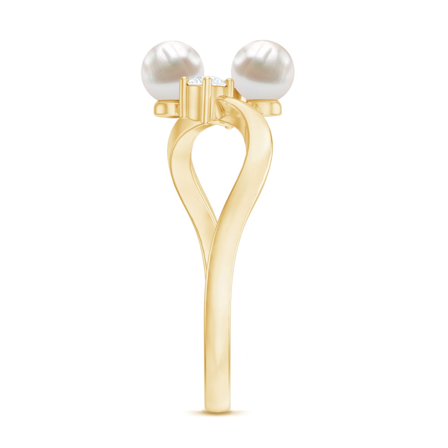 Freshwater Pearl and Diamond Wrap Ring
