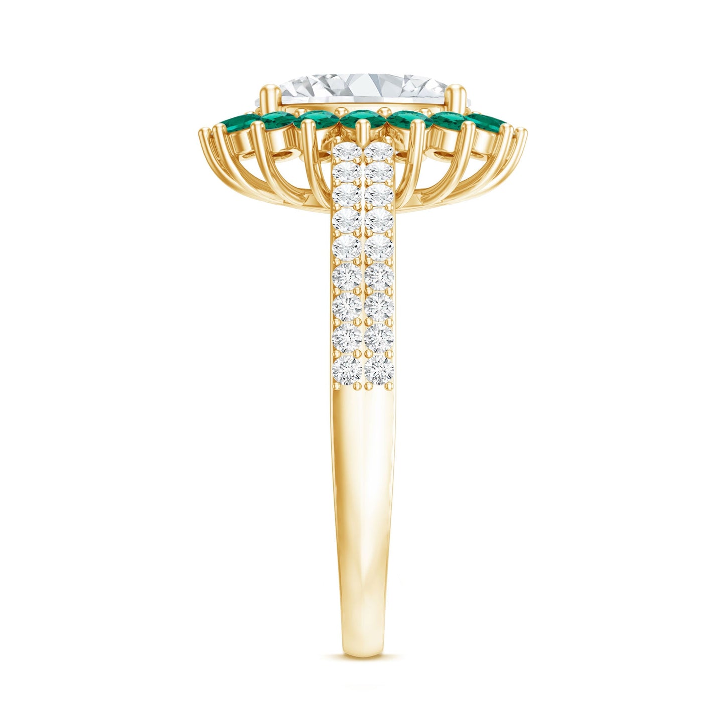 Certified 2 Carat Lab Grown Diamond Engagement Ring with Emerald Halo