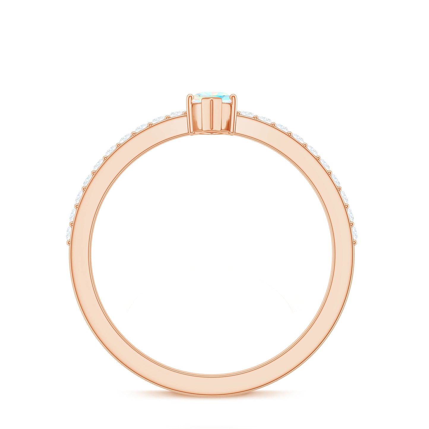 Certified Real Marquise Ethiopian Opal Promise Ring with Diamond