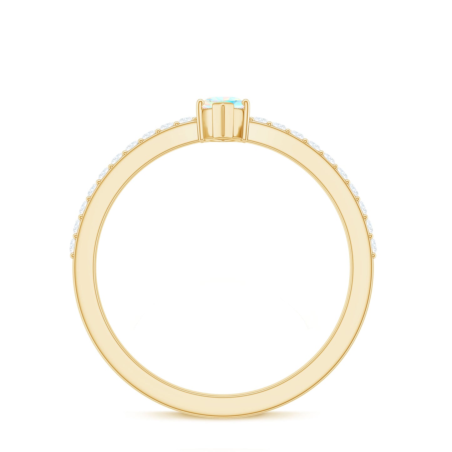 Certified Real Marquise Ethiopian Opal Promise Ring with Diamond