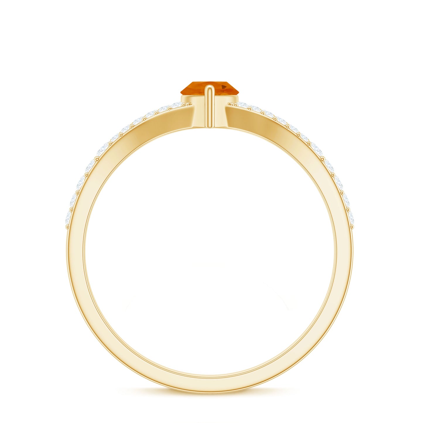 Marquise Fire Opal Split Shank Engagement Ring with Diamond